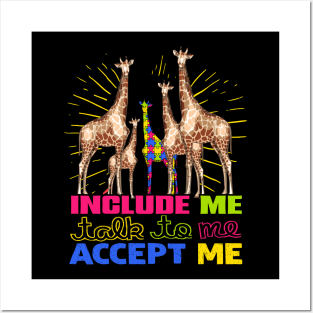 autism giraffe Awareness Posters and Art